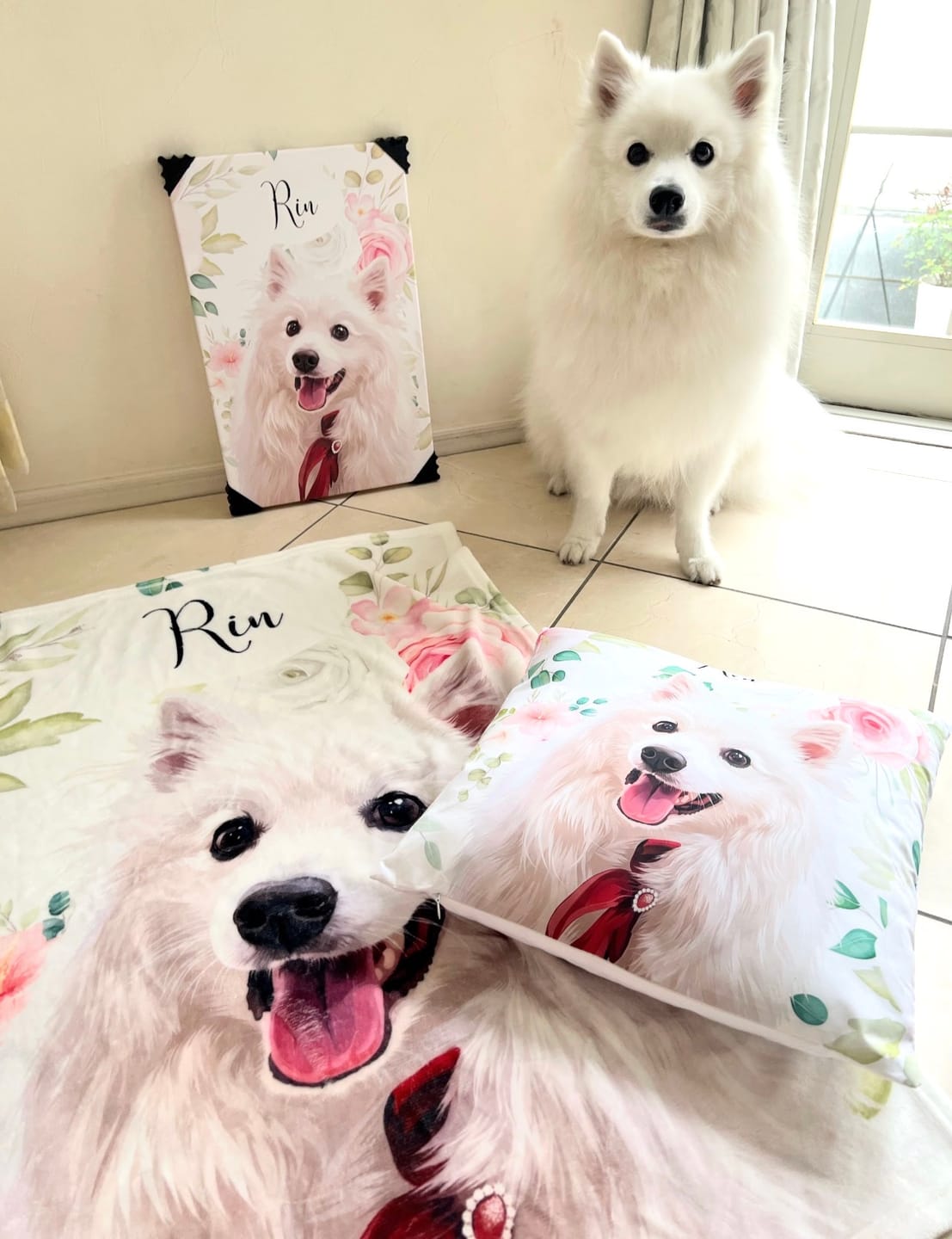 Customer photo review of Petcanva©オーダーメイド ペット似顔絵【3点セット】
