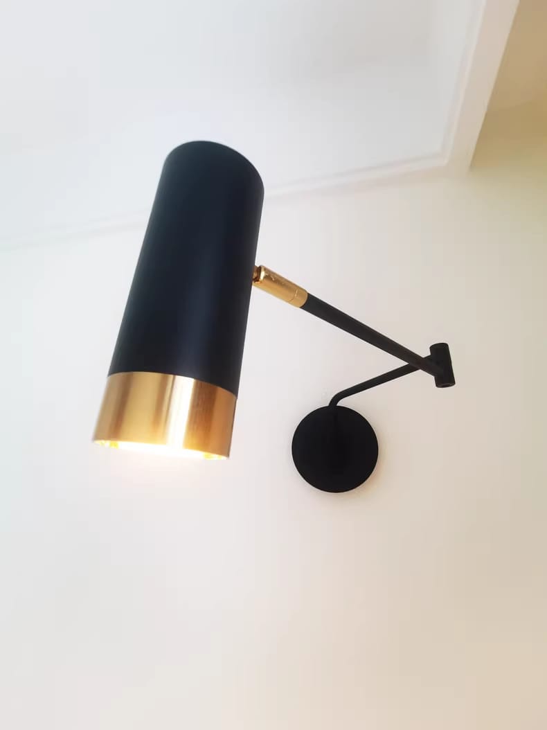 Customer photo review of Swing Arm Wall Lamp, Elongated Metal Shade, E26/E27, Adjustable