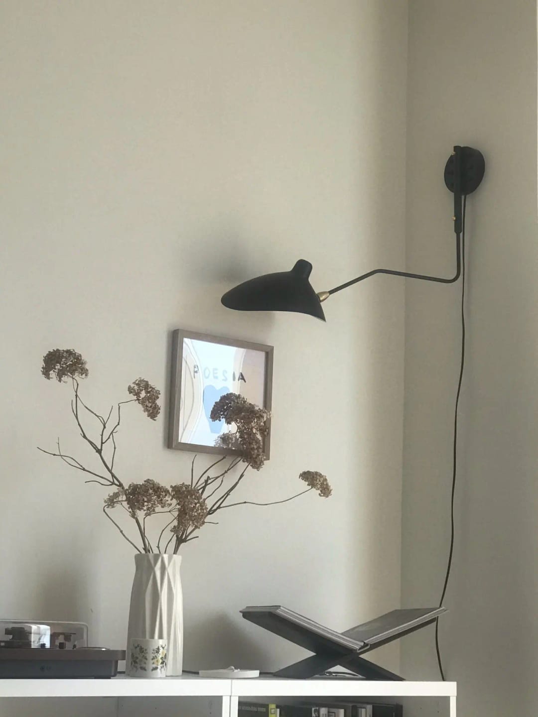 Customer photo review of Wall Sconce, Spider Long-Arm, Rotating Shade, Metal and Brass, E26 / E27
