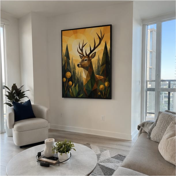 Customer photo review of Deer Canvas Wall Art