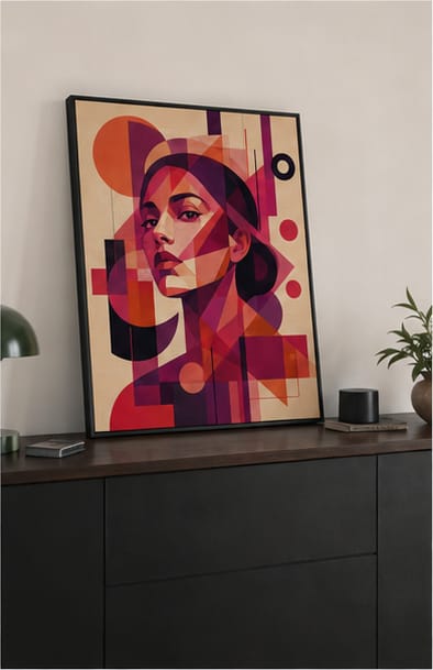Customer photo review of Abstract Woman Portrait Canvas Wall Art