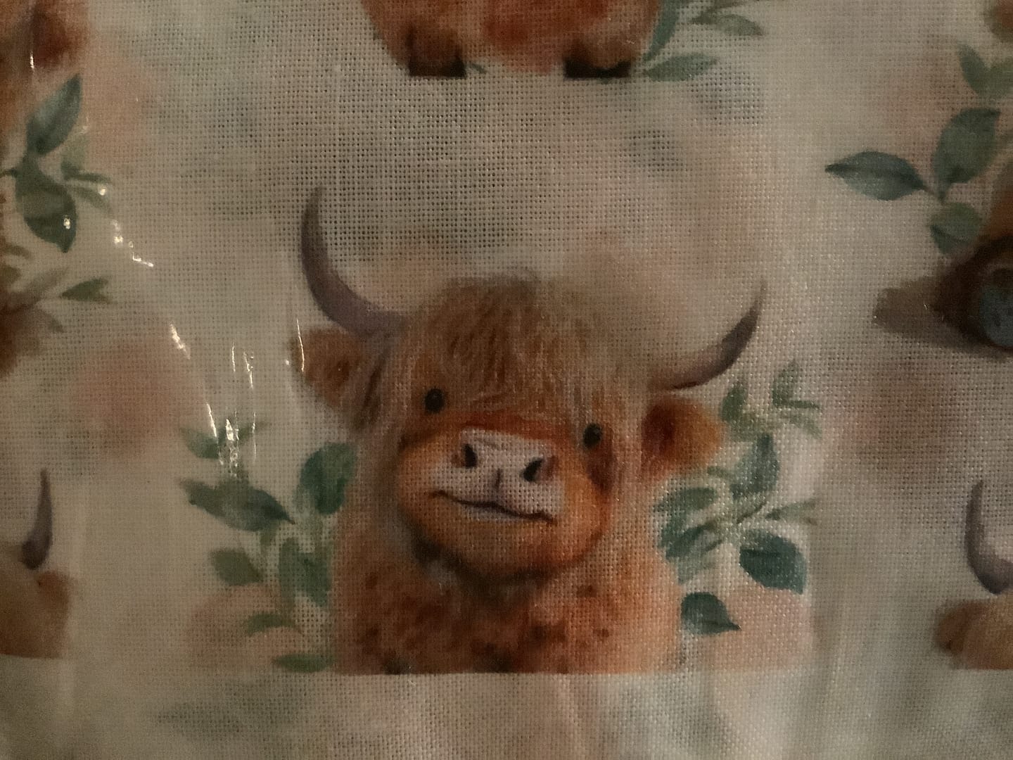 Customer photo review of Cute Baby Highland Cows Fabric