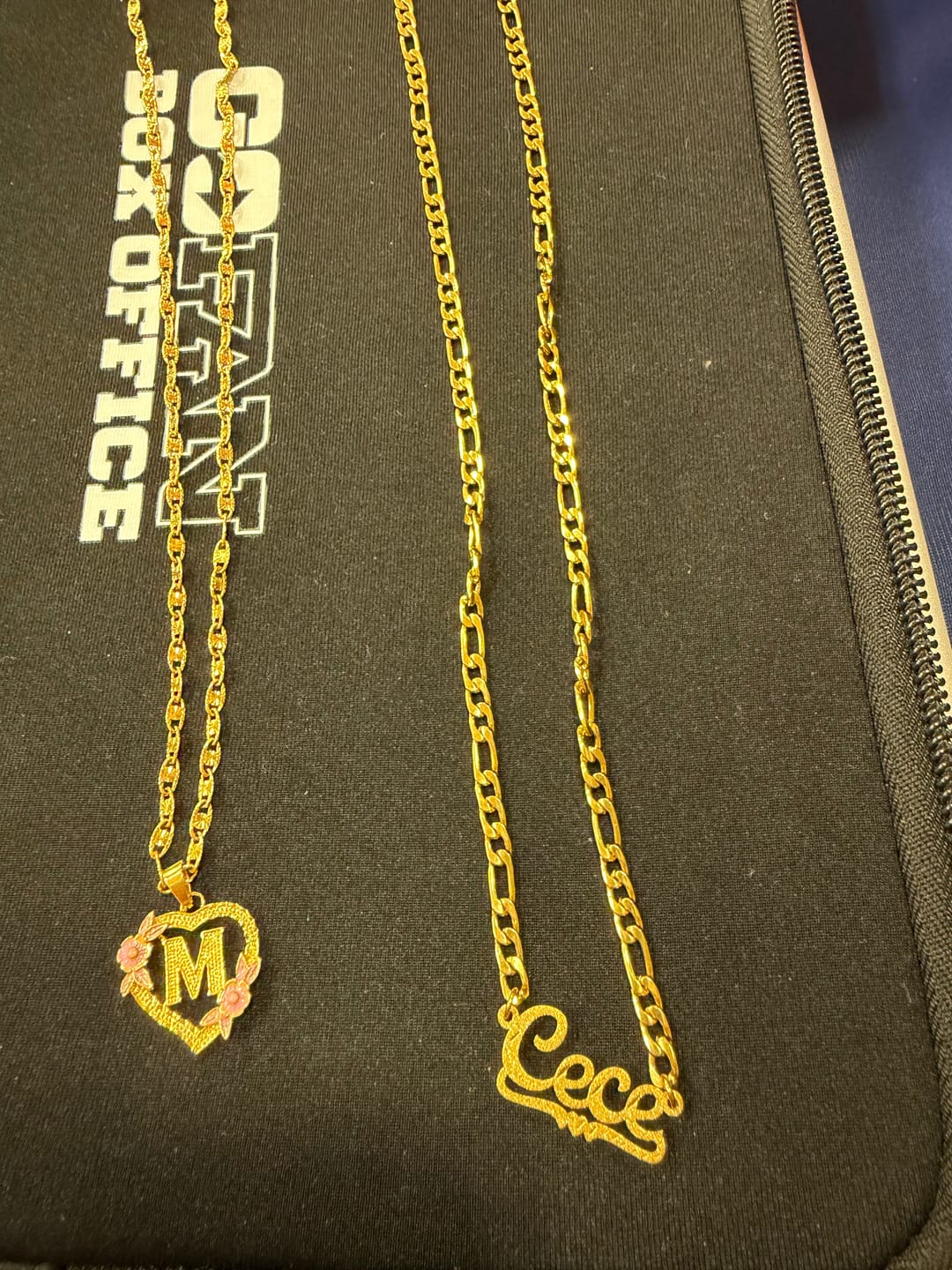 Customer photo review of Flower Initial Necklace w/ Clip Chain