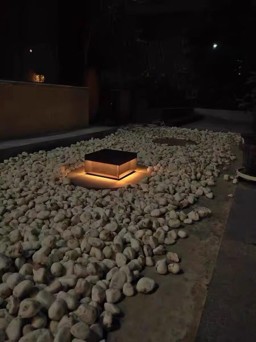 Customer photo review of Outdoor Post Light, Black Metal, Frosted Acrylic, LED, IP65
