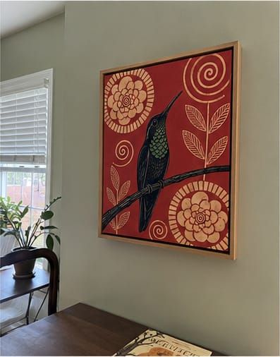 Customer photo review of Hummingbird Canvas Wall Art