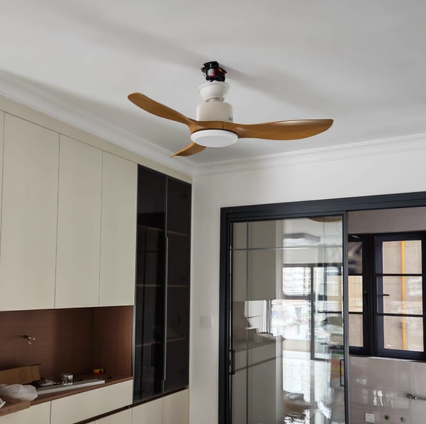 Customer photo review of Ceiling Fan With Curved ABS Blades and Quiet DC Copper Motor, Remote, Three Sizes