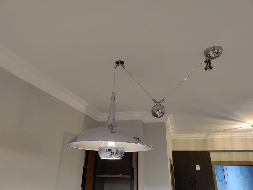 Customer photo review of Onos Pendant Light, Metal Globe Shade, Chrome or Gold, E26/E27, Adjustable