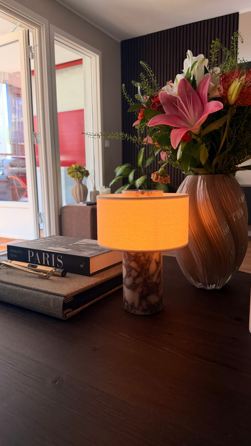 Customer photo review of Auríe Portable Lamp | Calacatta Viola