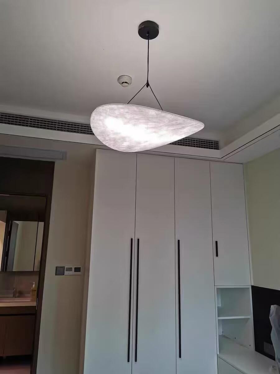 Customer photo review of Pendant Light, Tense, Mulberry Silk Diffuser, Black Frame, LED, Dimmable