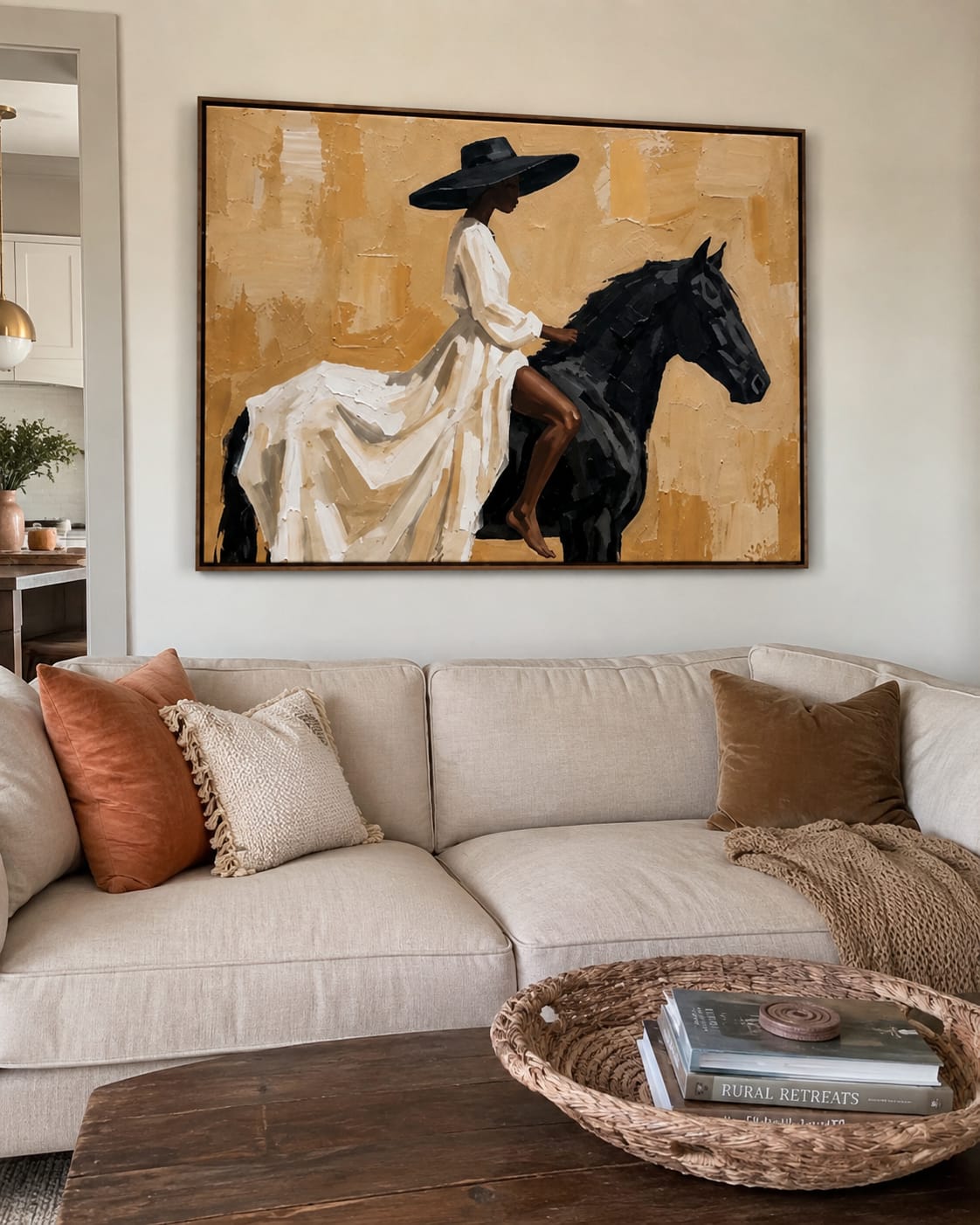 Customer photo review of Desert Grace-Black Horse Rider Painting