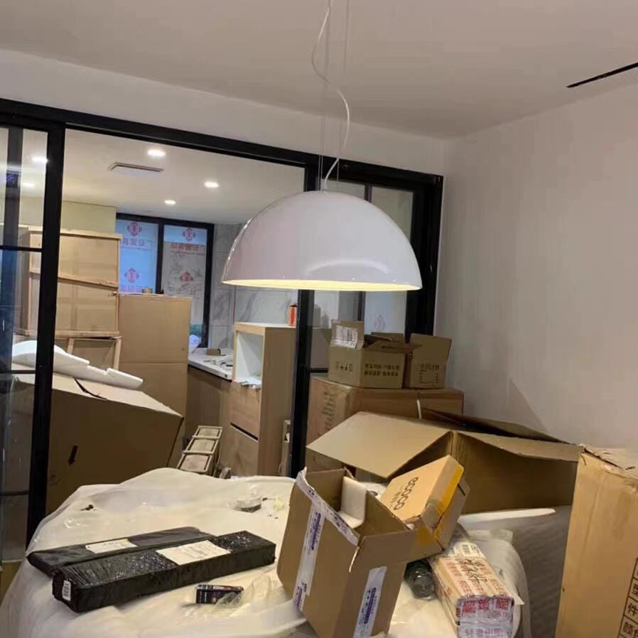 Customer photo review of Pendant Light, Cast Plaster Hemisphere Diffuser, E27, 6 Finishes