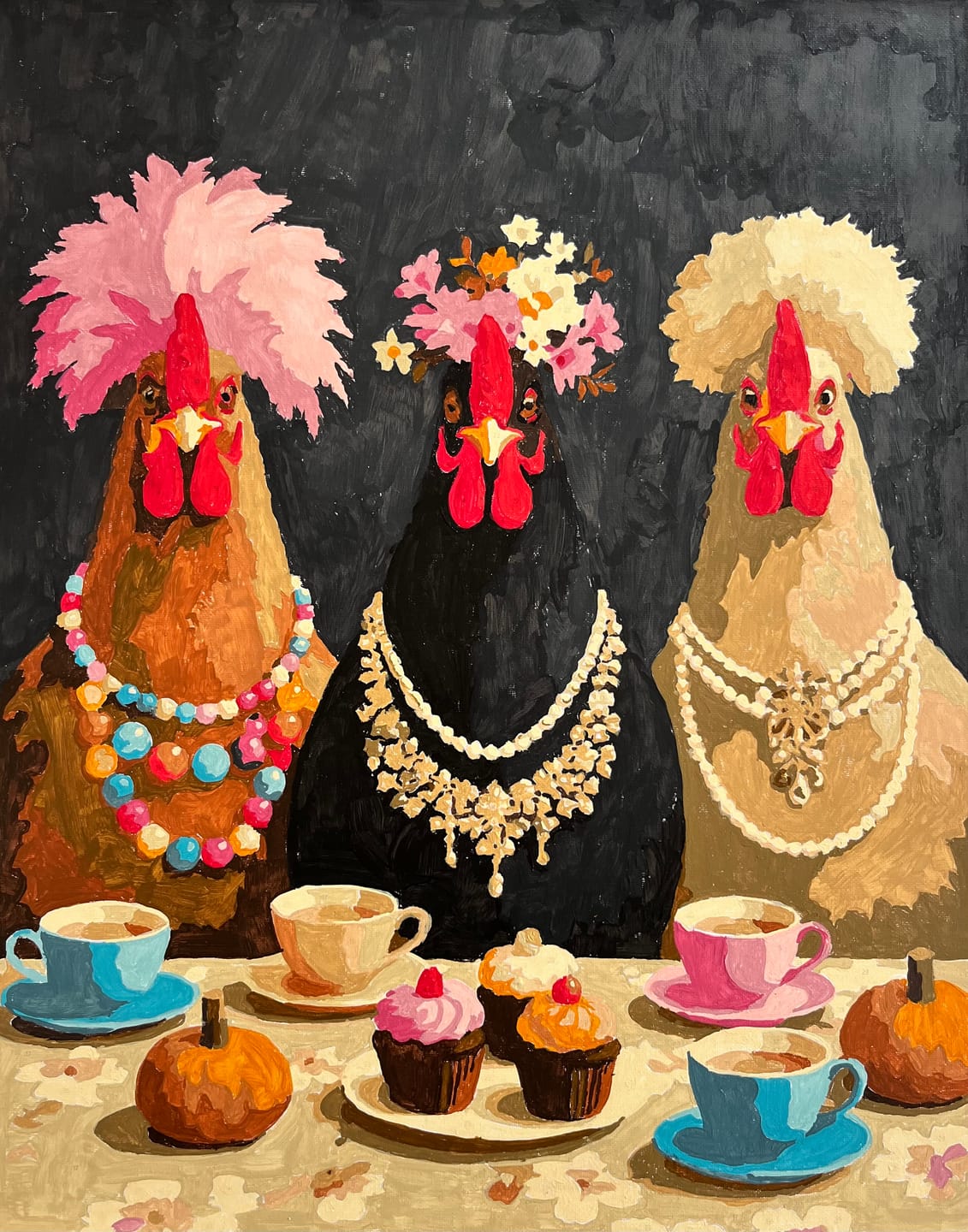 Customer photo review of Fancy Chickens Society | Paint by Number