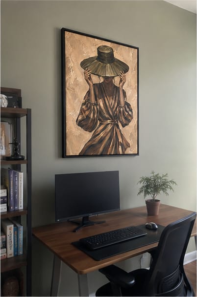 Customer photo review of Woman in Wide Brim Hat Canvas Wall Art