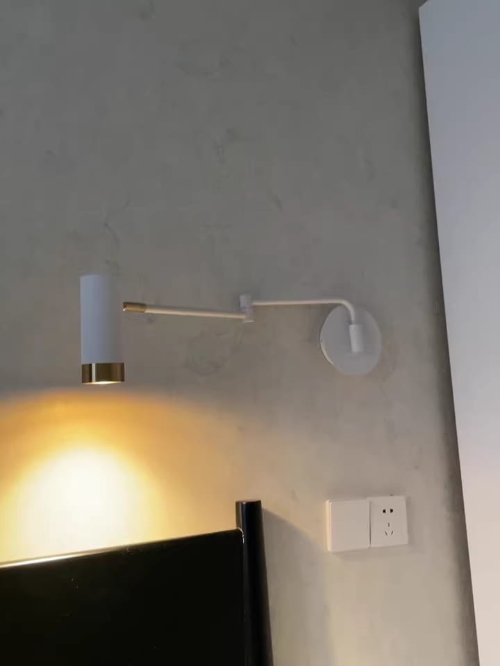 Customer photo review of Swing Arm Wall Lamp, Elongated Metal Shade, E26/E27, Adjustable