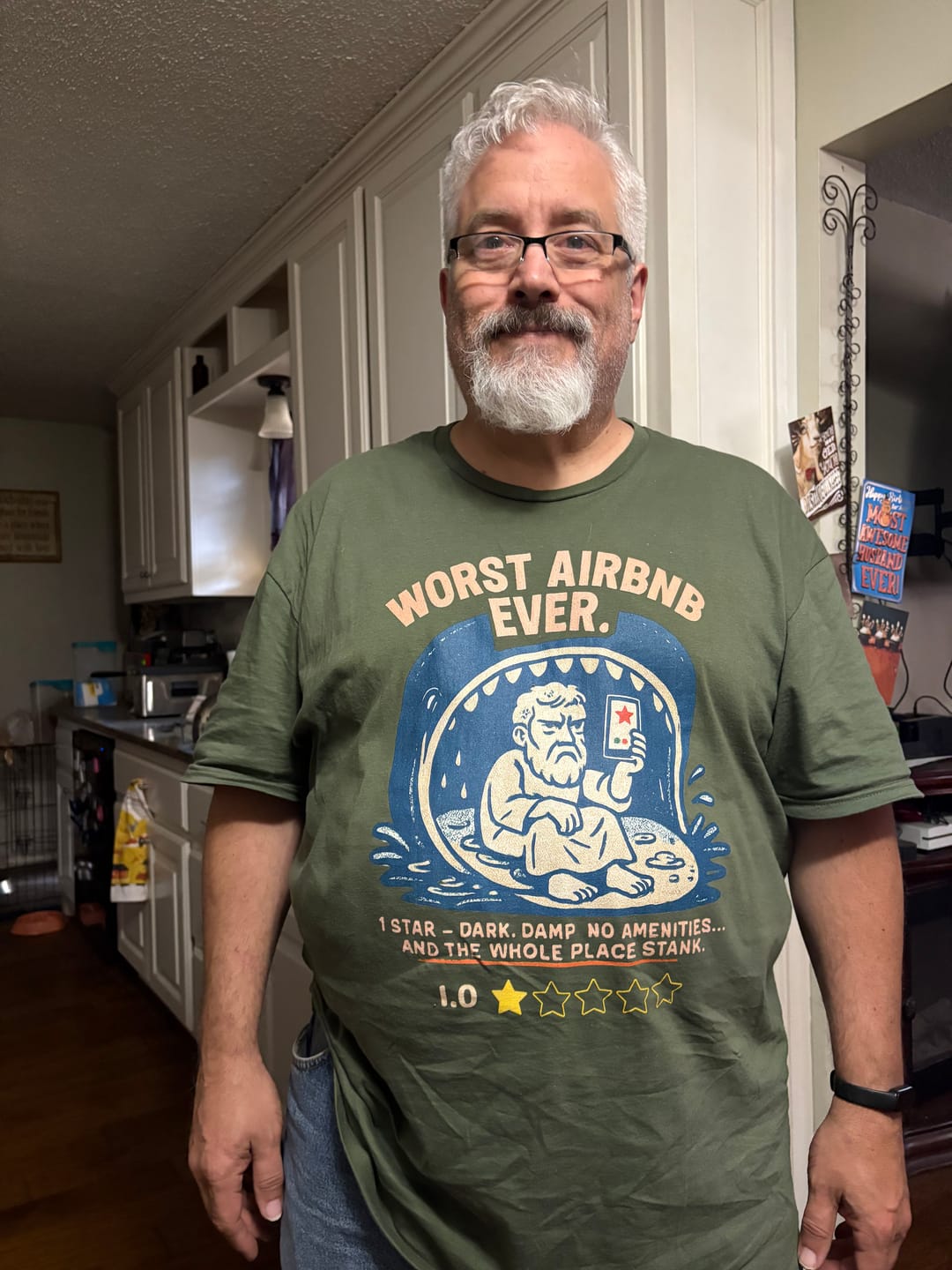 Customer photo review of Worst Airbnb Ever T-Shirt
