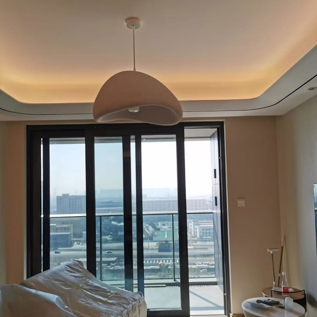 Customer photo review of Pendant Light Selene Halia, Moon-Inspired Dome Shade, E26, Grey or White
