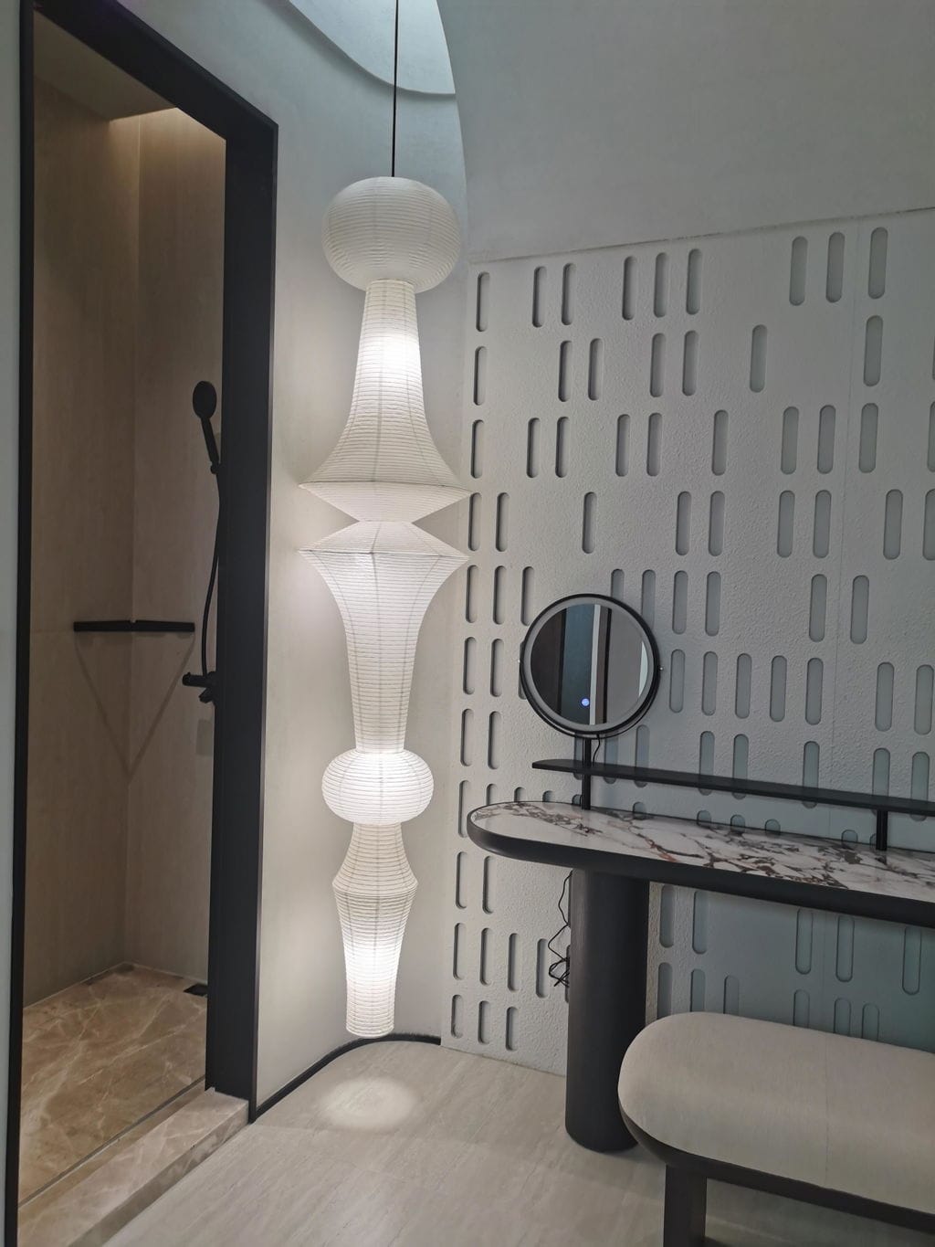 Customer photo review of Washi Paper E Pendant Light, Tall Mulberry Shade, E26/E27, Hardwired