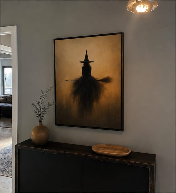 Customer photo review of Halloween Witch Canvas Wall Art