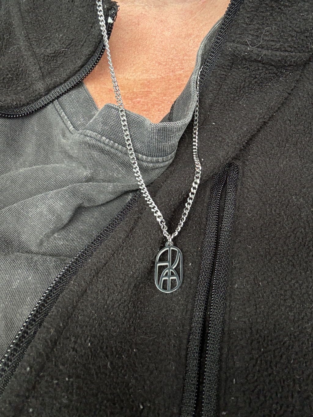 Customer photo review of Couple Monogram Necklace