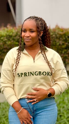 Customer photo review of Springboks Word Quarter Zip Sweat-Ivory