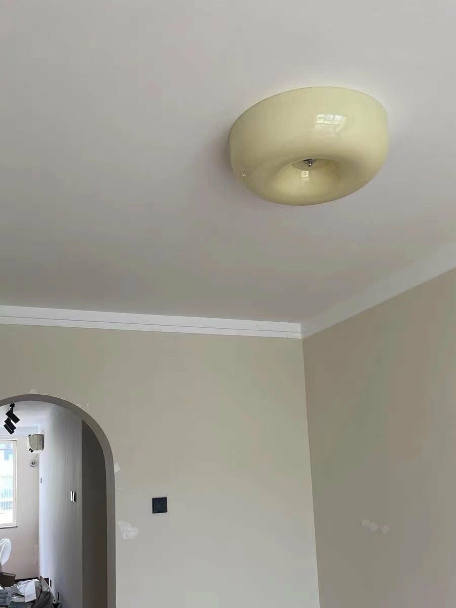 Customer photo review of Cream Pudding Ceiling Light, Mouth-Blown Matt Glass, LED, Dimmable