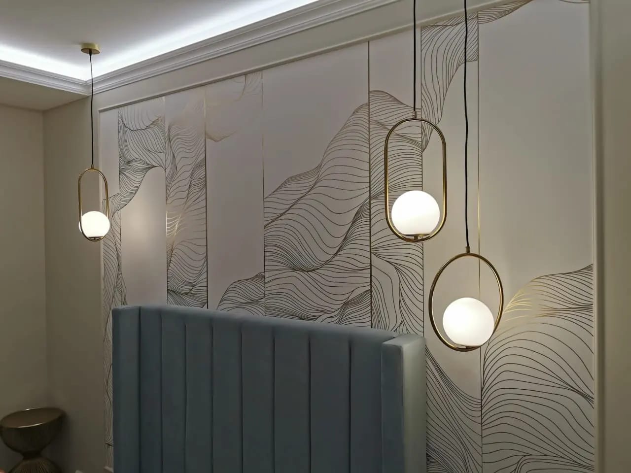 Customer photo review of Mila Pendant Light, White Glass Globe, Brass, Black or Silver, E27