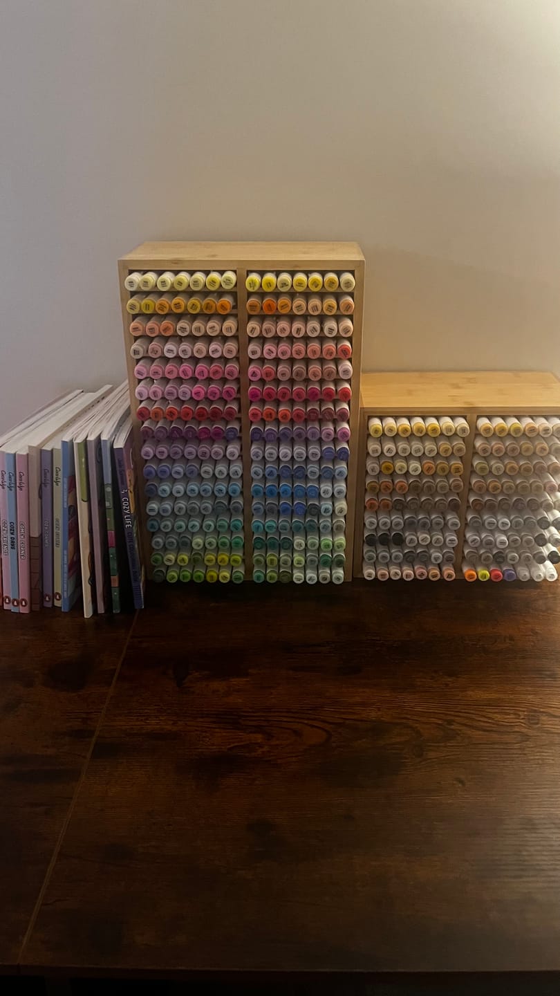 Customer photo review of Ohuhu Bamboo Marker Organizer
