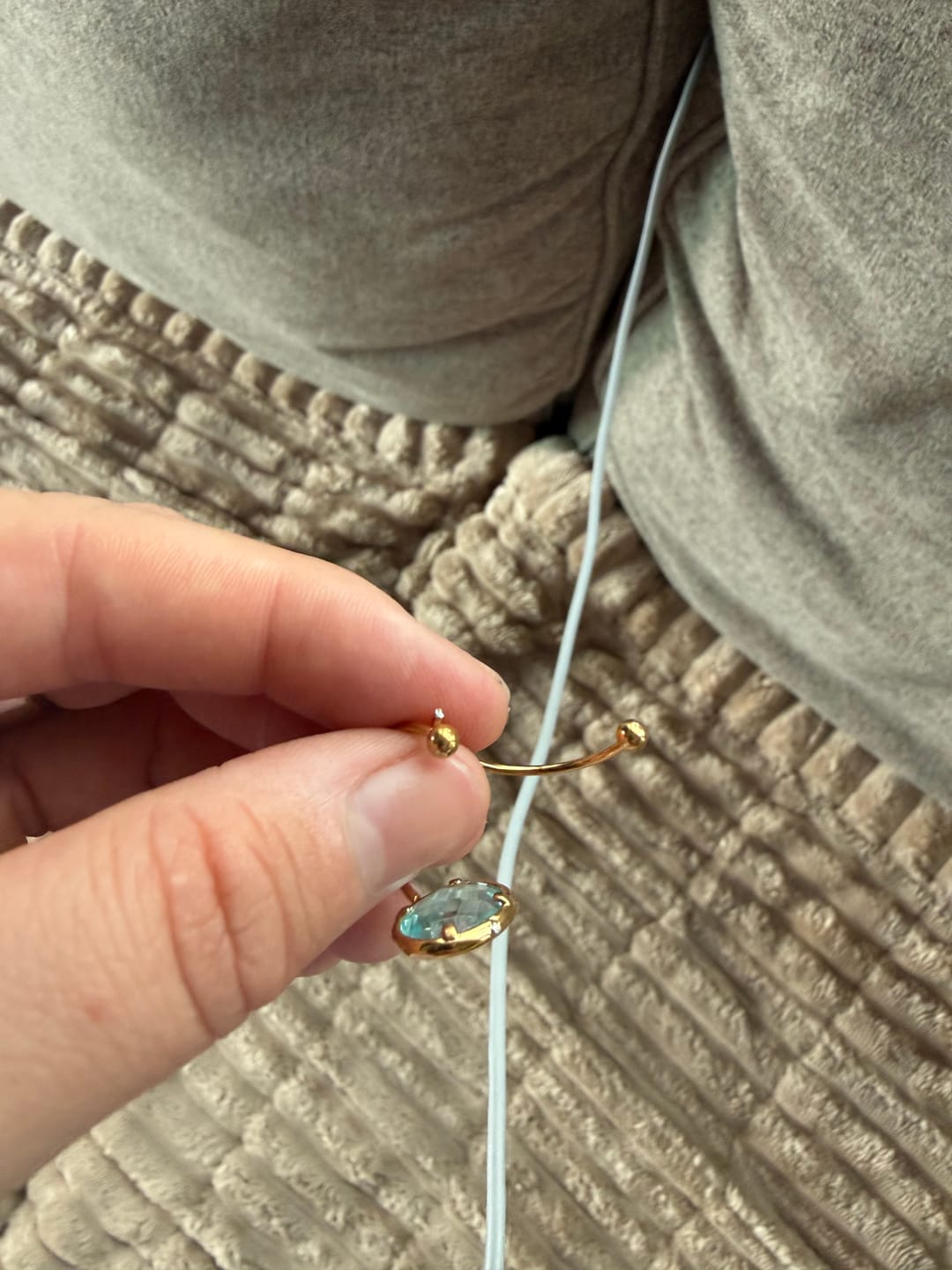 Customer photo review of Aquamarine Crystal Gold Ring