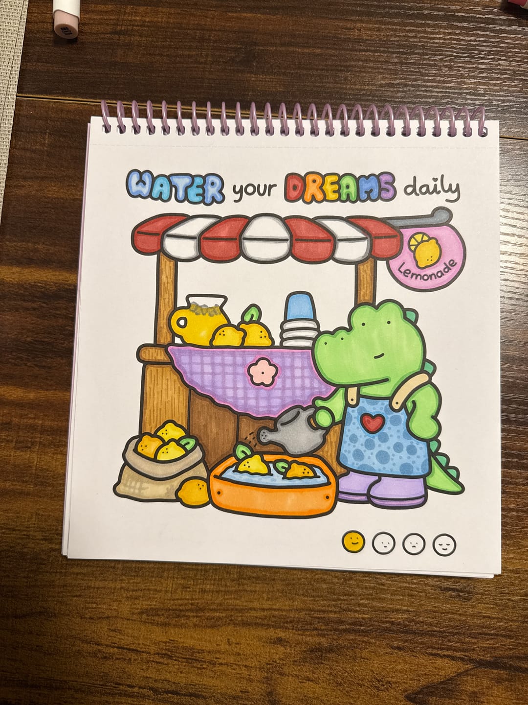 Customer photo review of Ohuhu x Coco Wyo Cozy Mood Coloring Kit, Honolulu B 48 Colors Alcohol Markers with Brush & Fine Dual Tips, Coloring Book with Mood Tracker Pages