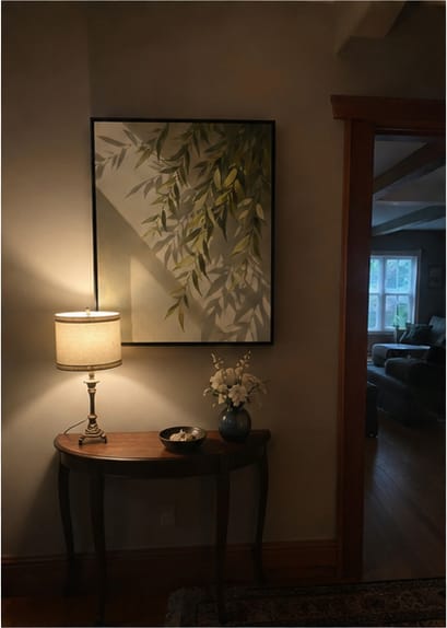 Customer photo review of Sunlit Leaves Canvas Wall Art