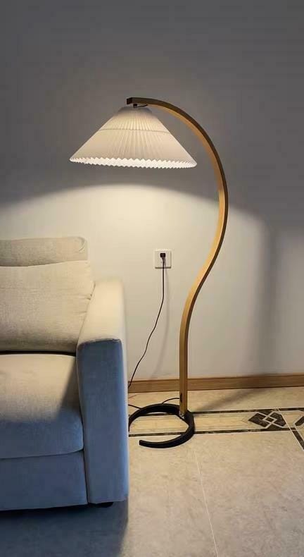 Customer photo review of Floor Lamp, Caprani Beechwood & Linen Shade, E26/E27, Plug-In