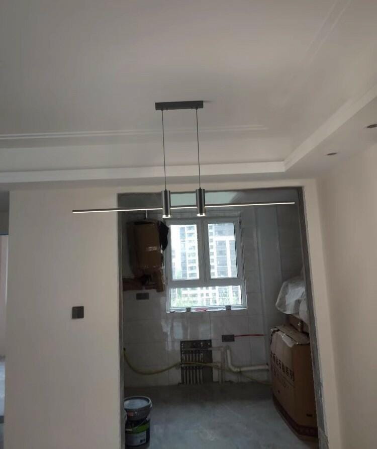 Customer photo review of Linear Bar Pendant Light, Black or Gold, Integrated LED, Dimmable