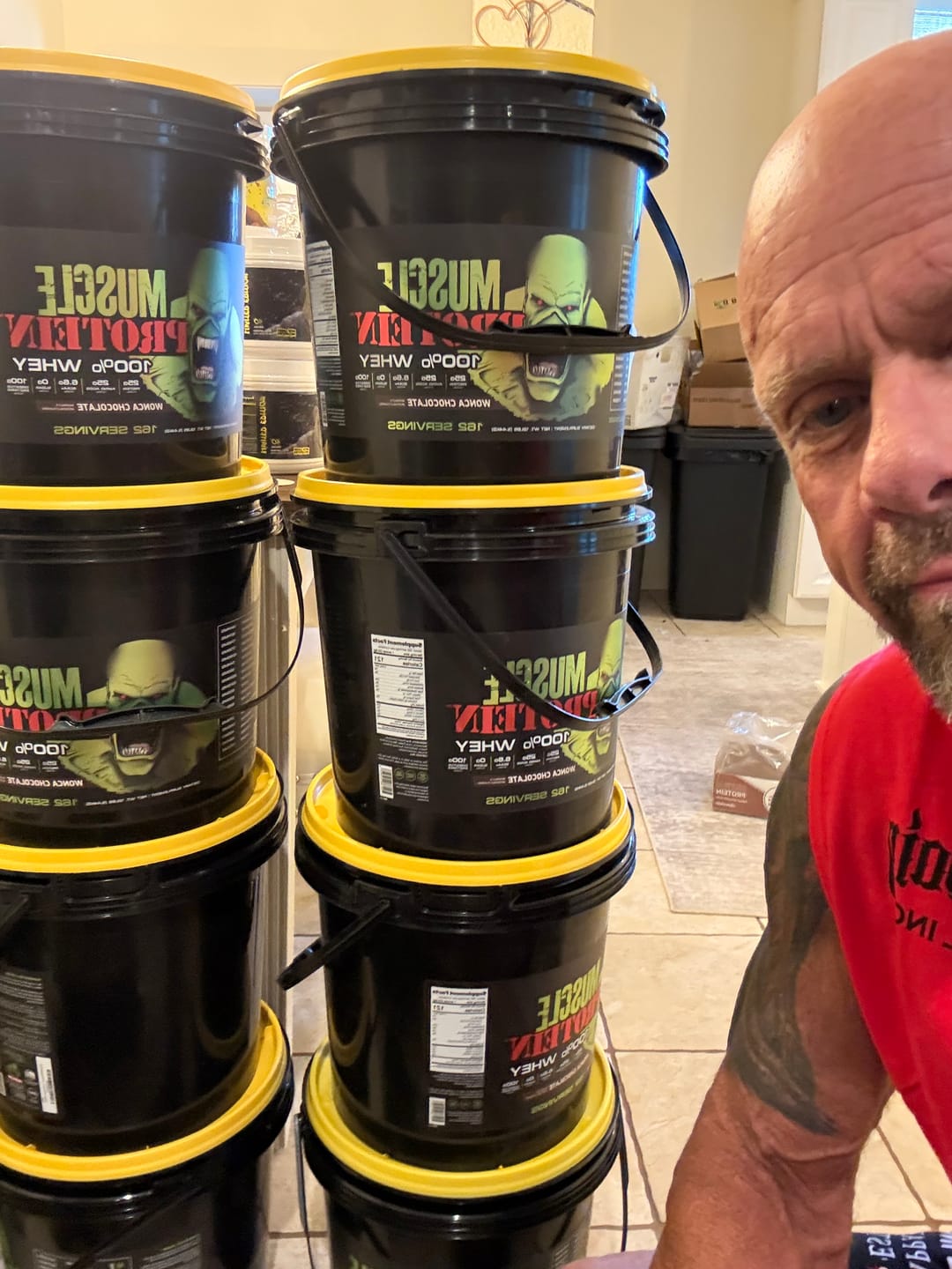 Customer photo review of Whey Protein Powder Bucket