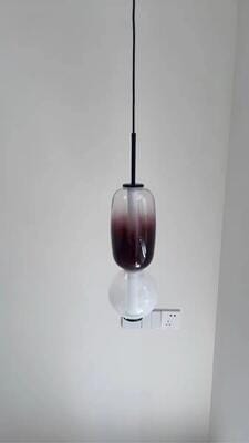 Customer photo review of Pendant Light, Tinted Glass Jar Shades, Integrated LED, Black Body