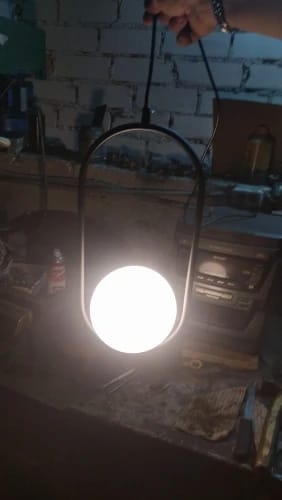 Customer photo review of Mila Pendant Light, White Glass Globe, Brass, Black or Silver, E27