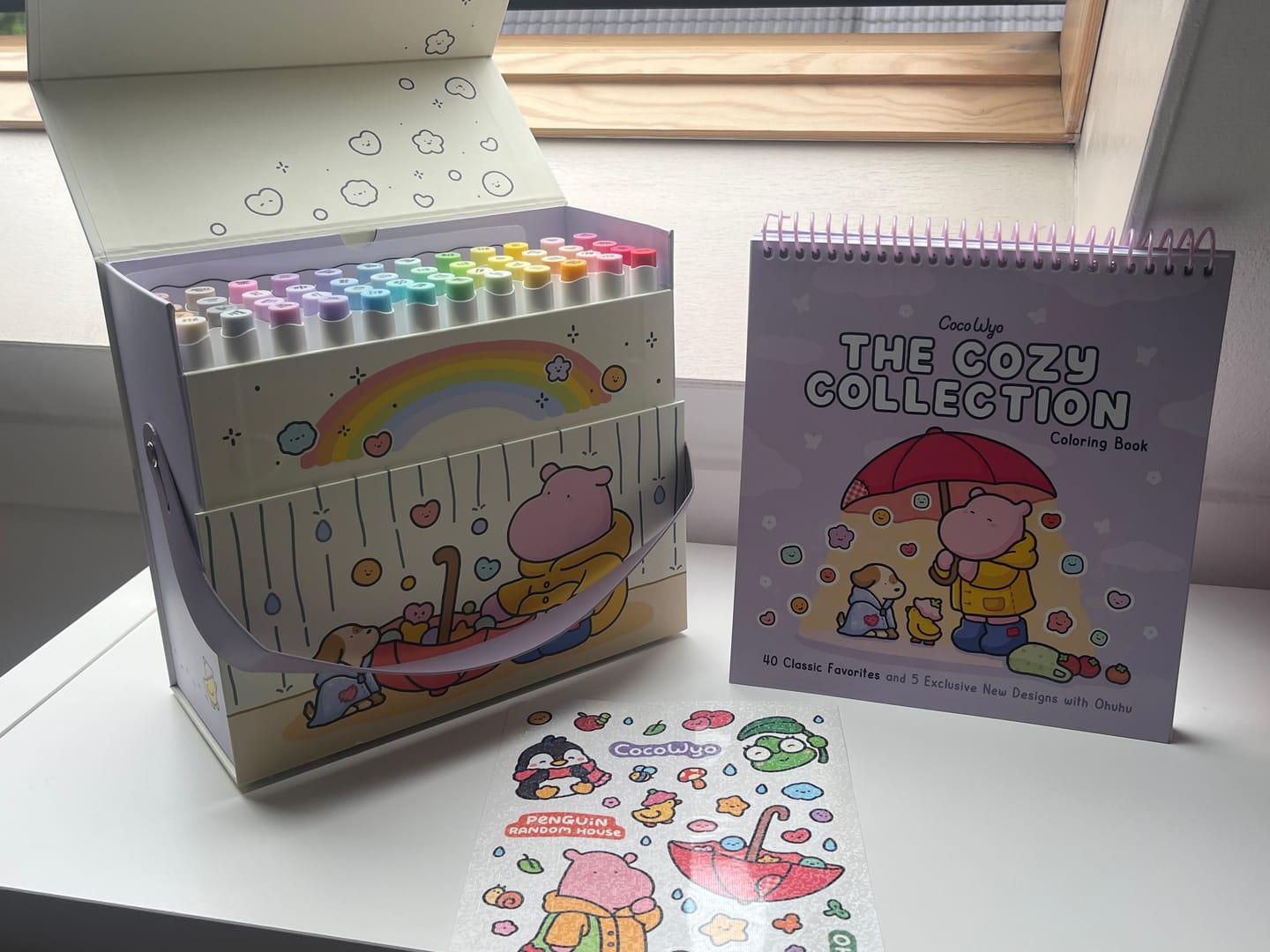 Customer photo review of Ohuhu x Coco Wyo Cozy Mood Coloring Kit, Honolulu B 48 Colors Alcohol Markers with Brush & Fine Dual Tips, Coloring Book with Mood Tracker Pages