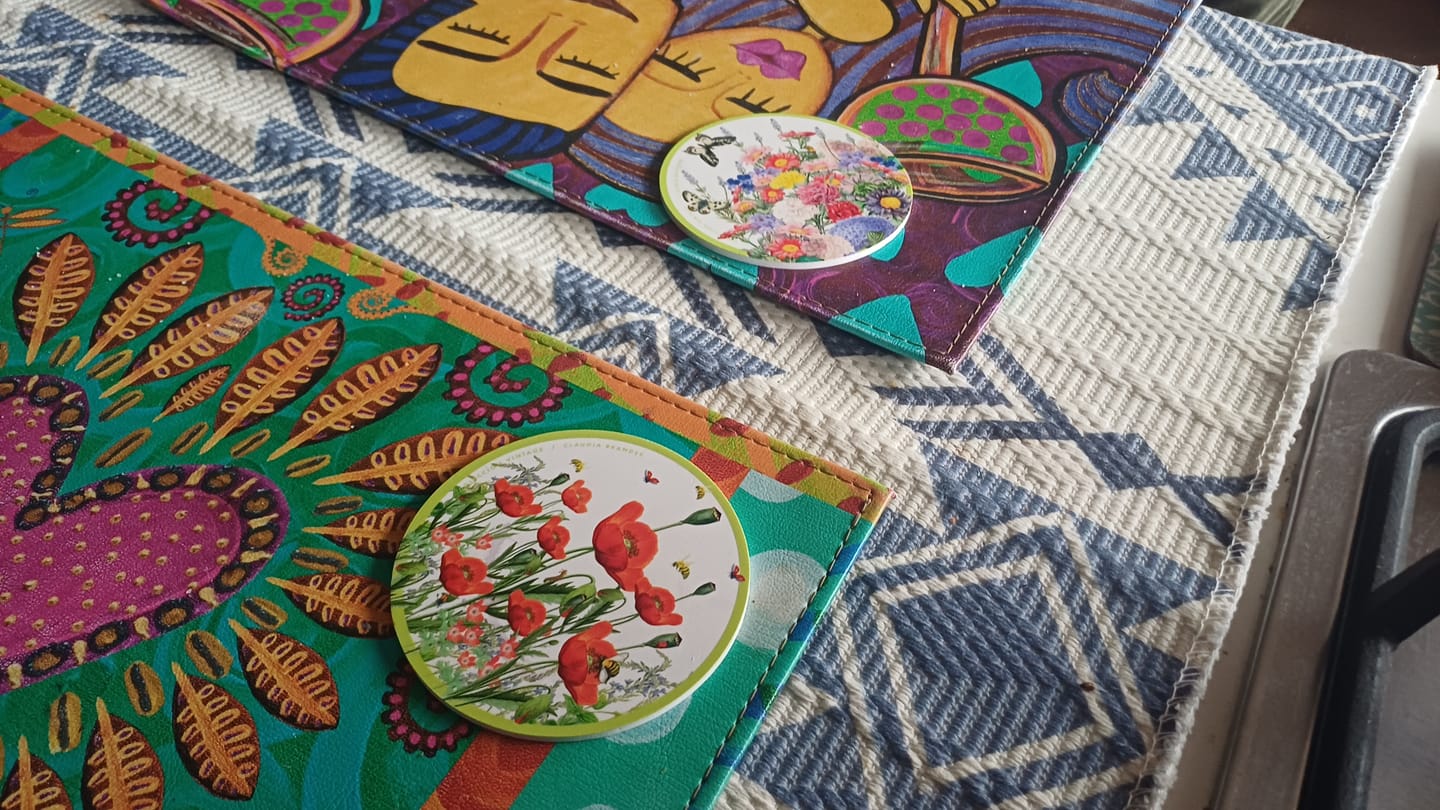 Customer photo review of Juego 6 posavasos Flores Vintage