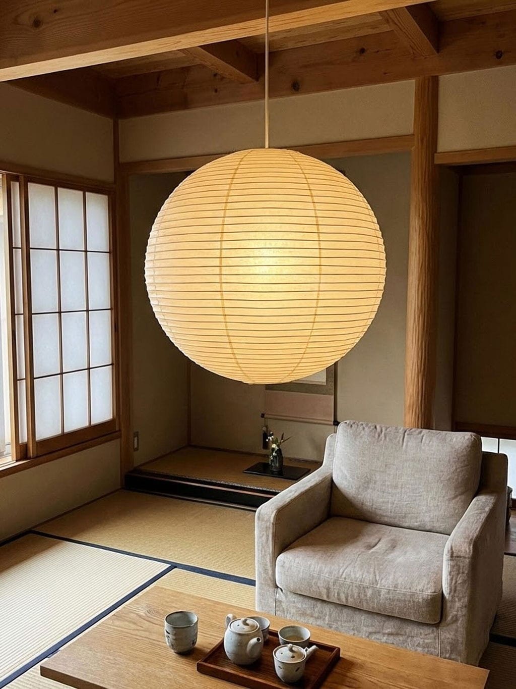 Customer photo review of Washi Paper A Pendant Light, Mulberry Shade, E26/E27, Hardwired