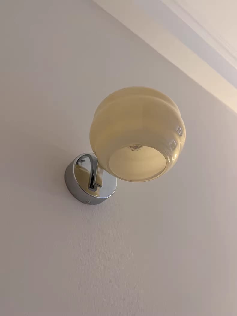 Customer photo review of Wall Sconce, Art Deco Glass Shade, E27 Gold or Chrome Finish, Gatsby