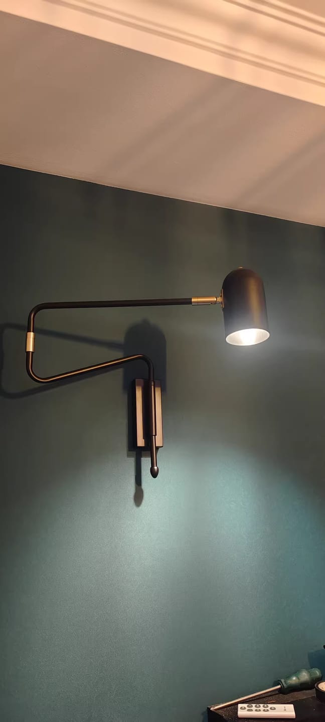 Customer photo review of Swing Arm Wall Lamp, Plug In, Adjustable 360 Arm, E27 Socket