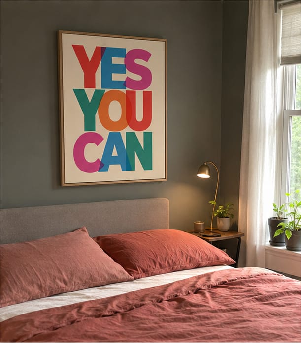 Customer photo review of Yes You Can Canvas Wall Art