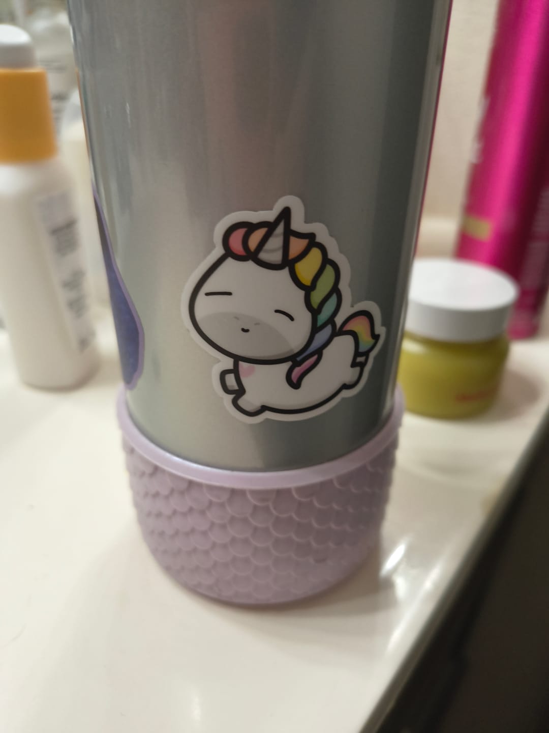 Customer photo review of Rainbow Unicorns Die Cut Stickers (Set of 5)