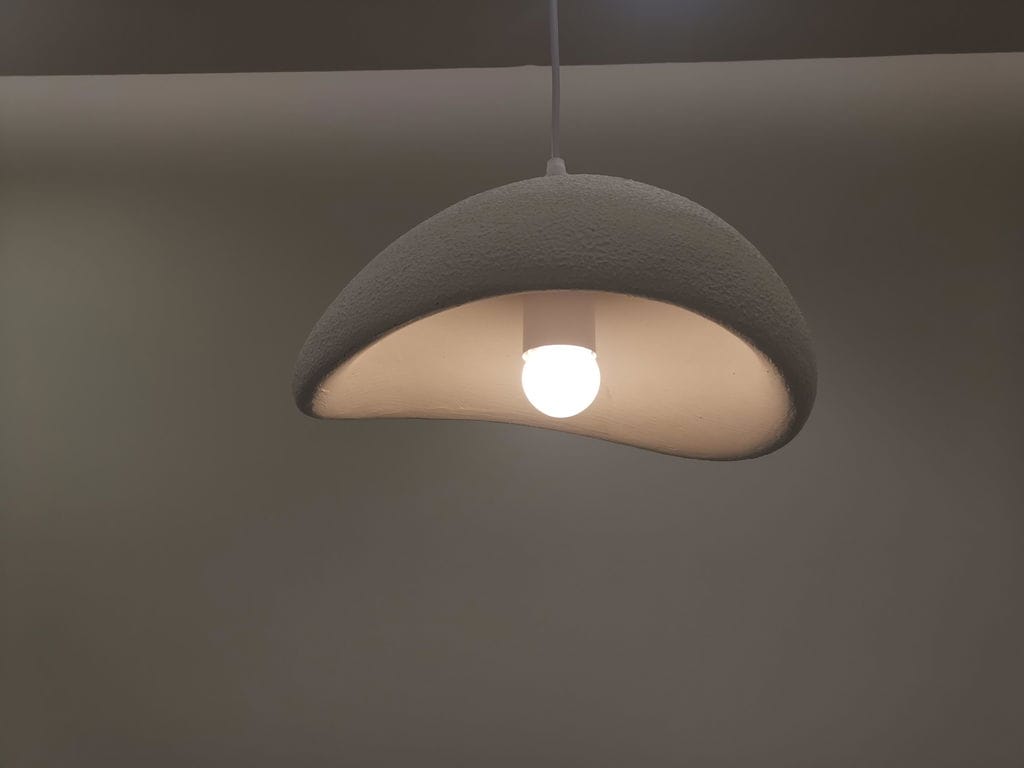 Customer photo review of Pendant Light Selene Halia, Moon-Inspired Dome Shade, E26, Grey or White