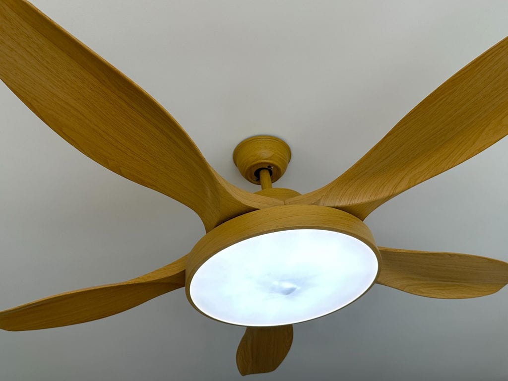 Customer photo review of Ceiling Fan With Light, Wood Grain ABS Blades, DC Copper Motor, Dimmable LED, Two Sizes