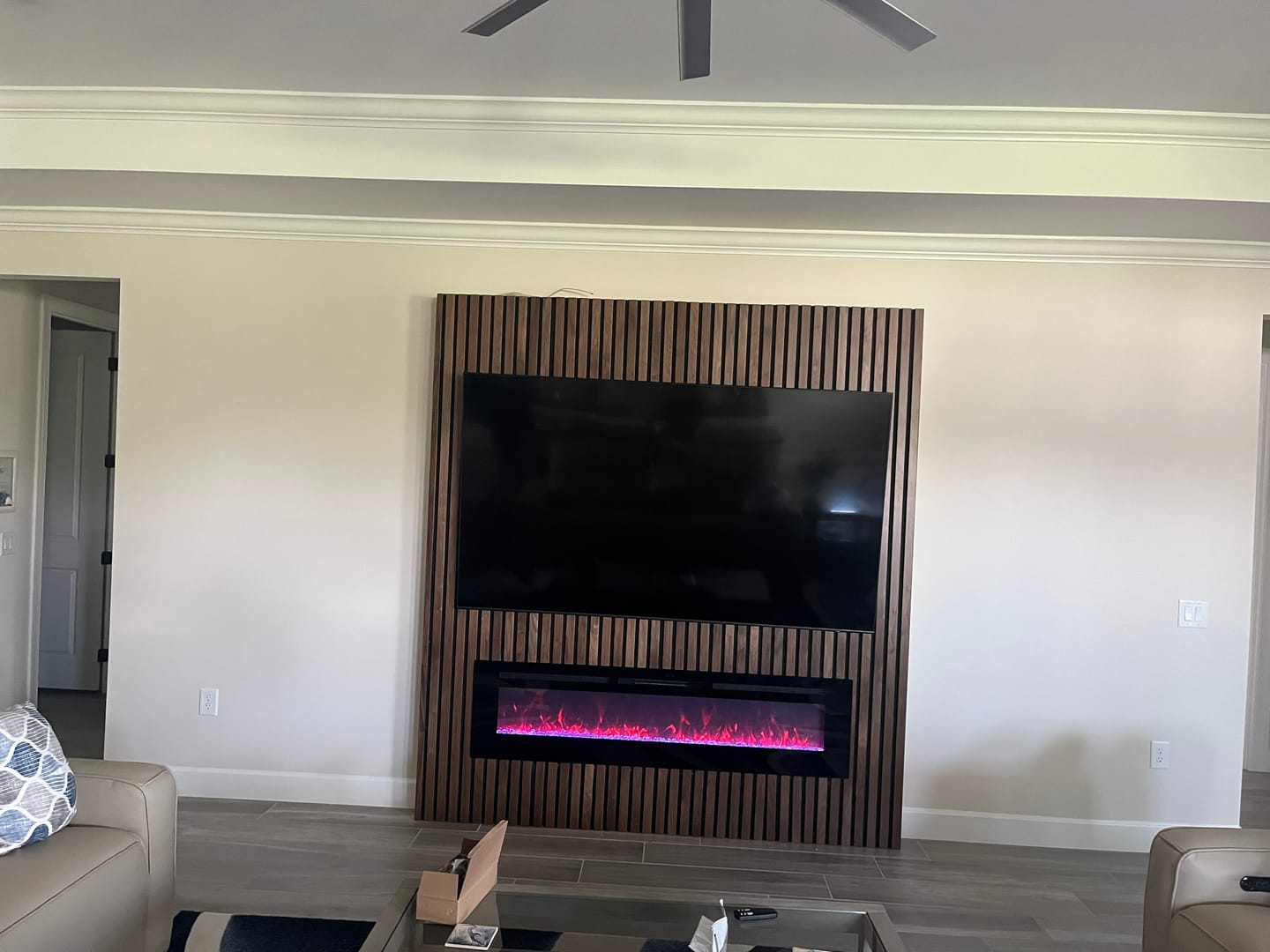 Customer photo review of AFD Black Walnut Extra Wide Acoustic Slat Panels