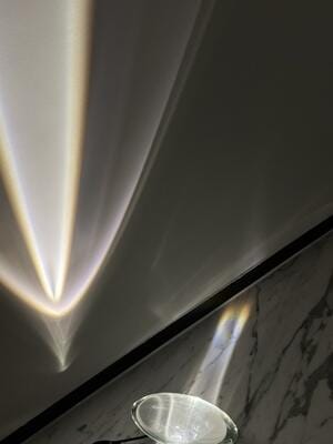 Customer photo review of Table Lamp, Atman Crystal Glass Oval, Chrome Base, Integrated LED