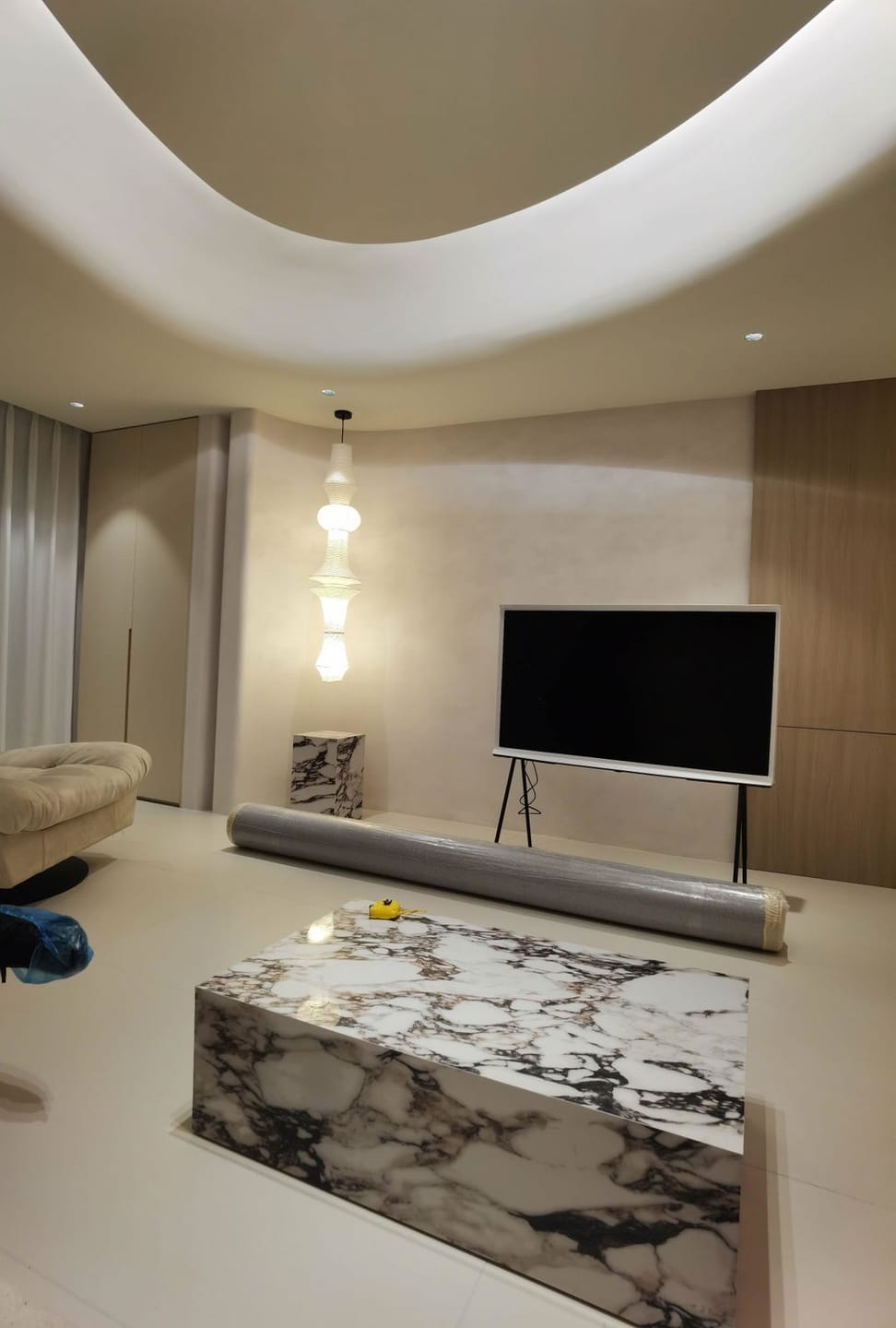 Customer photo review of Washi Paper E Pendant Light, Tall Mulberry Shade, E26/E27, Hardwired