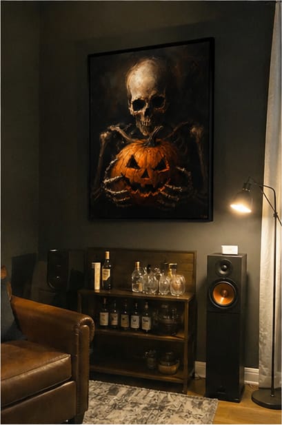 Customer photo review of Halloween Skeleton Pumpkin Canvas Wall Art