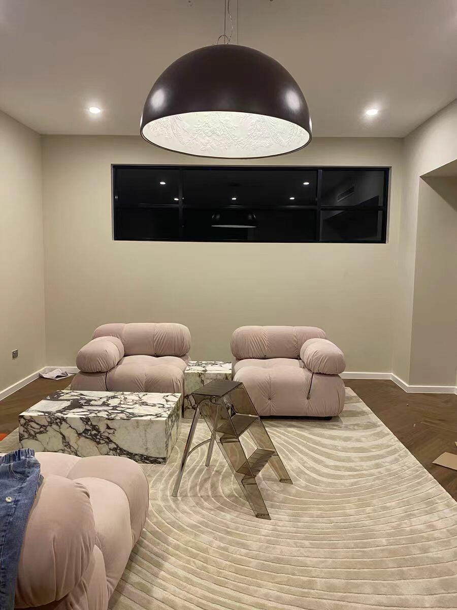 Customer photo review of Pendant Light, Cast Plaster Hemisphere Diffuser, E27, 6 Finishes