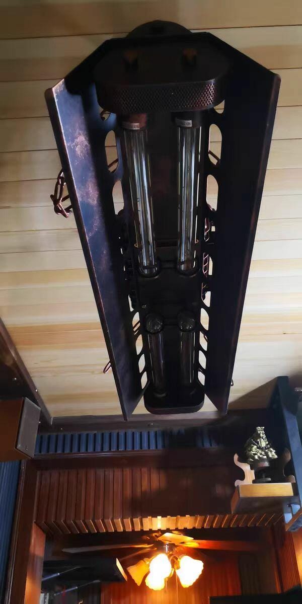 Customer photo review of Chandelier, Rust Iron Industrial Steampunk, E27 Edison Sockets, Hardwired